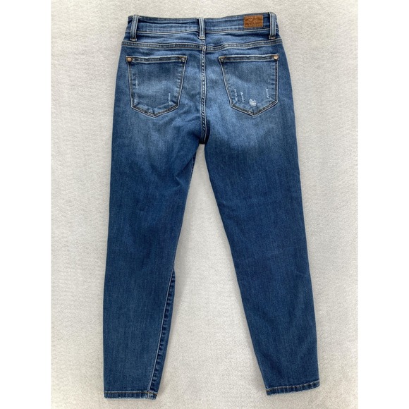 Judy Blue Jeans Womens 9/29 Relaxed Fit Distressed Ripped Stretch Denim Preppy - Picture 13 of 14